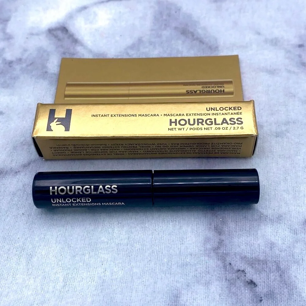 Hourglass Beauty Gift Set-Cosmetic Bag,Setting Powder,2 Lipstick,Mascara-5pc-NEW